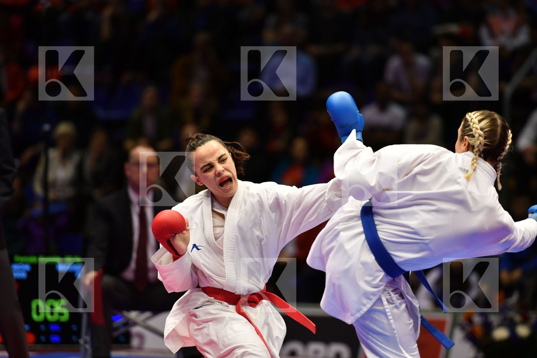Female kumite -50 kg France Morocco Recchia Alexandra Sayah Aich