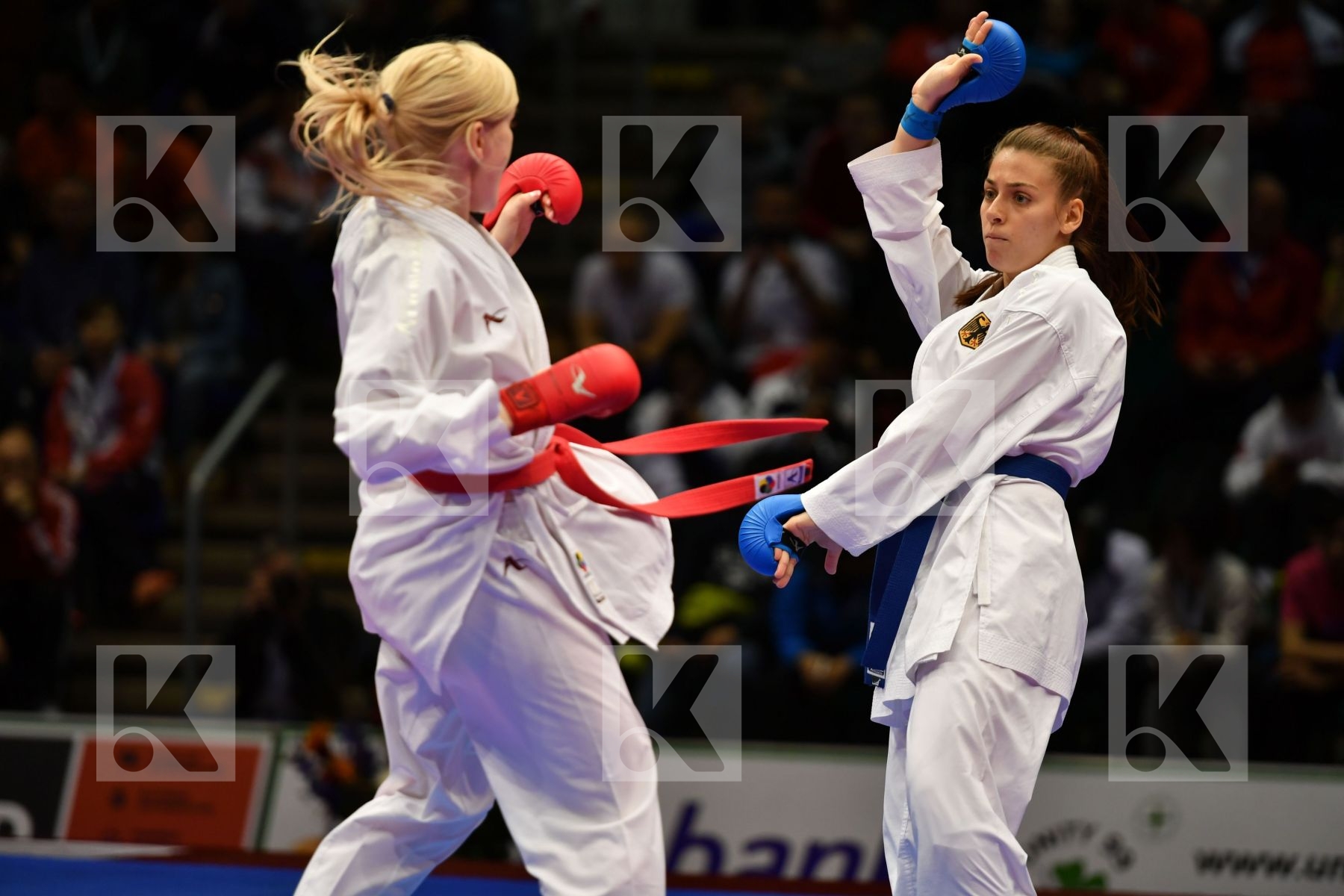 Female kumite -61 kg Germany Miggou Anna Serogina Anita Ukraine