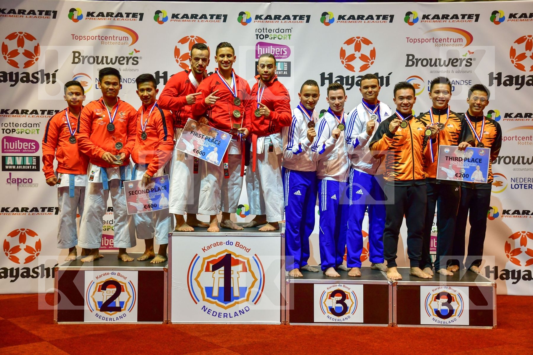 France Indonesia Malaysia Male Team Kata Morocco podium