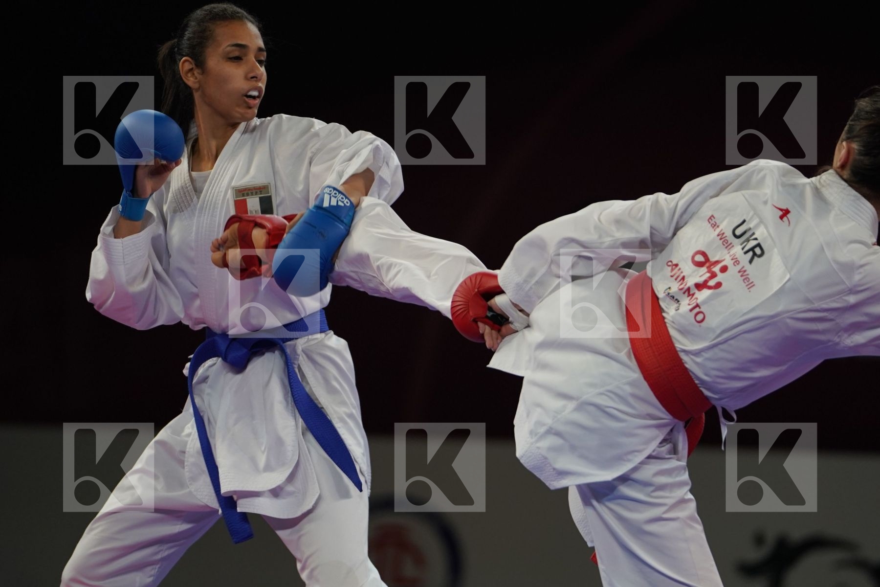KRYVA KATERYNA (UKRAINE) vs SALAMA REEM AHMED (EGYPT) in Senior Kumite -50 Kg - Bronze bout