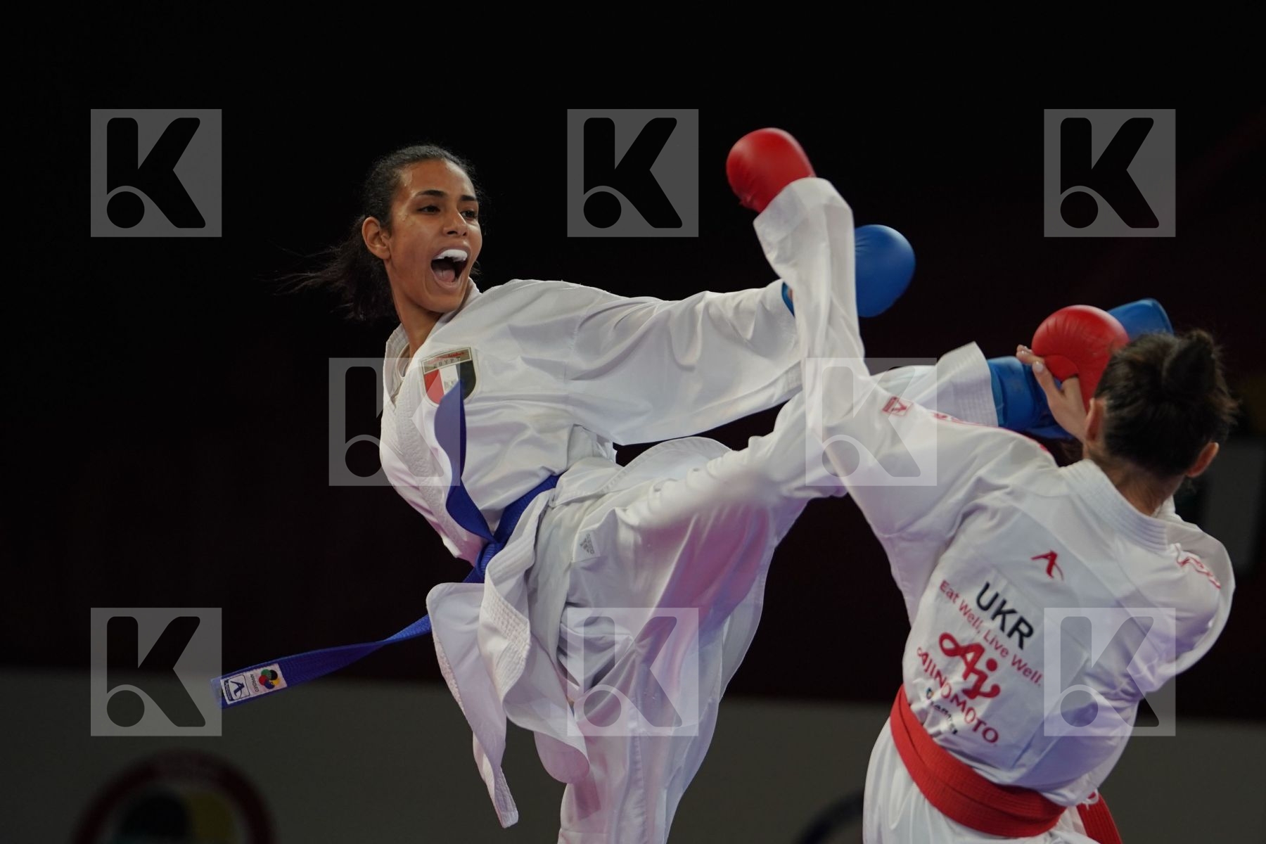 KRYVA KATERYNA (UKRAINE) vs SALAMA REEM AHMED (EGYPT) in Senior Kumite -50 Kg - Bronze bout