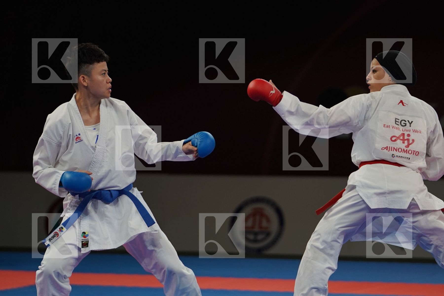 SAYED RADWA (EGYPT) vs KU TSUI-PING (CHINESE TAIPEI) in Senior Kumite -50 Kg - Bronze bout