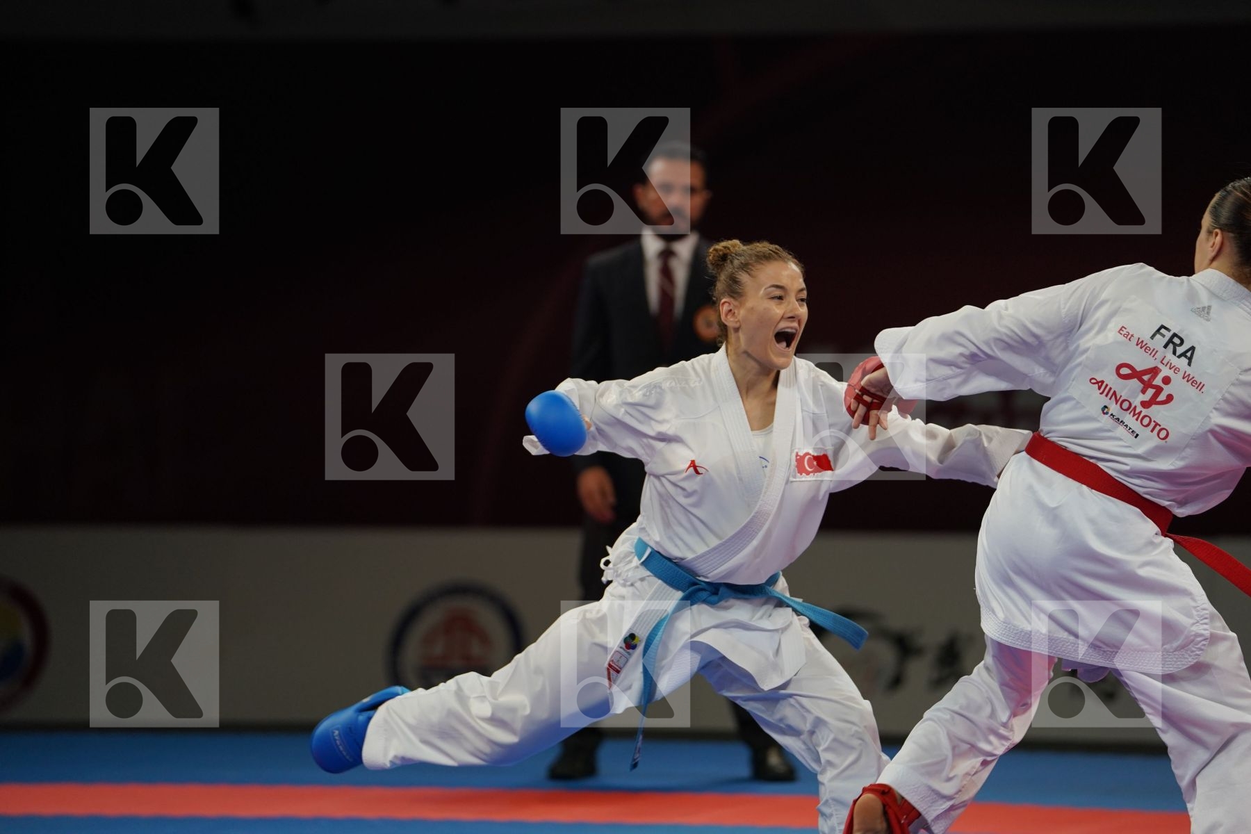 OUIHADDADENE SABRINA (FRANCE) vs YAKAN TUBA (TURKEY) in Senior Kumite -55 Kg - Bronze bout