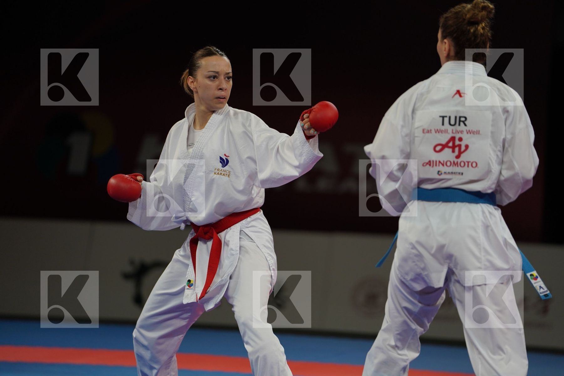 OUIHADDADENE SABRINA (FRANCE) vs YAKAN TUBA (TURKEY) in Senior Kumite -55 Kg - Bronze bout