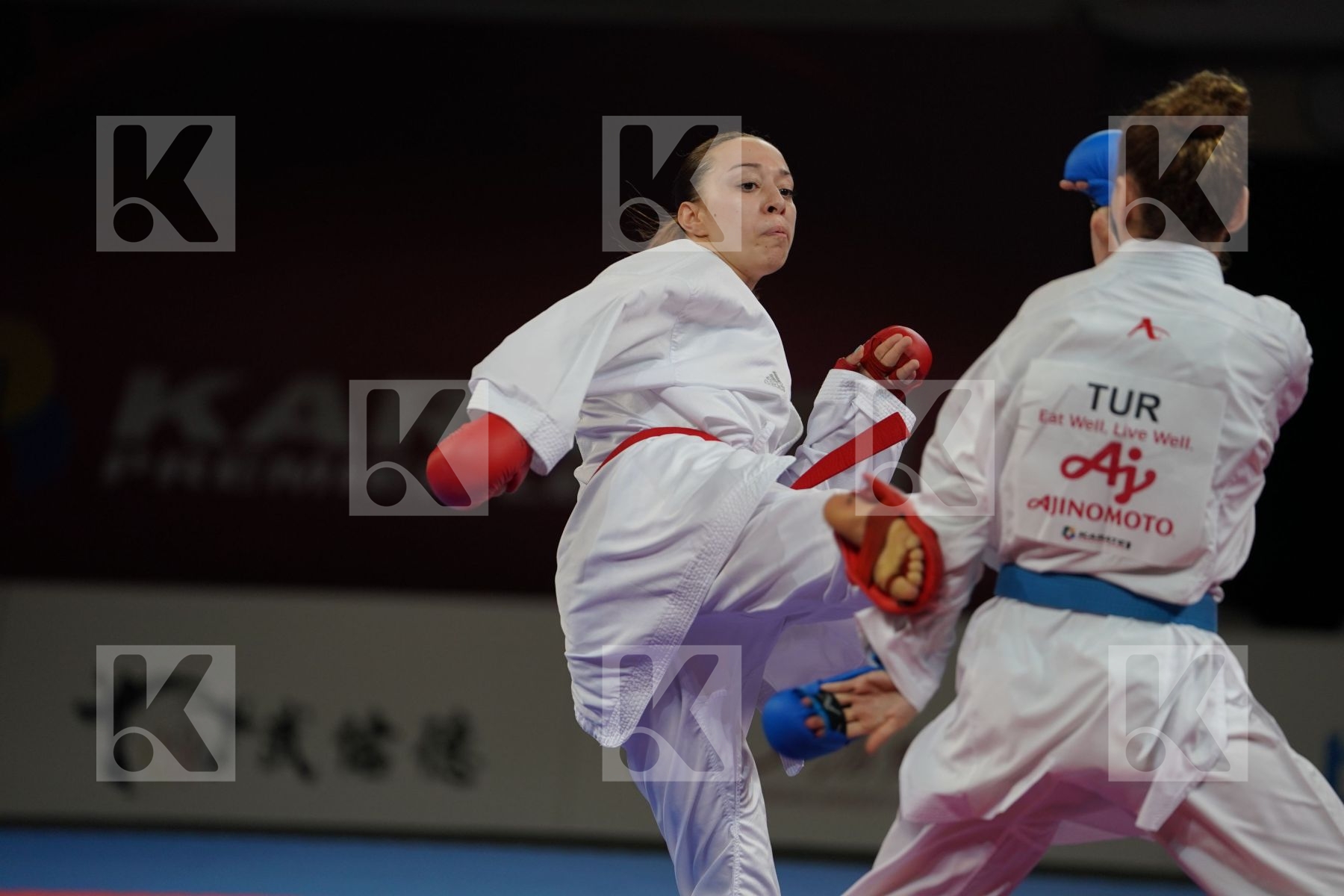 OUIHADDADENE SABRINA (FRANCE) vs YAKAN TUBA (TURKEY) in Senior Kumite -55 Kg - Bronze bout