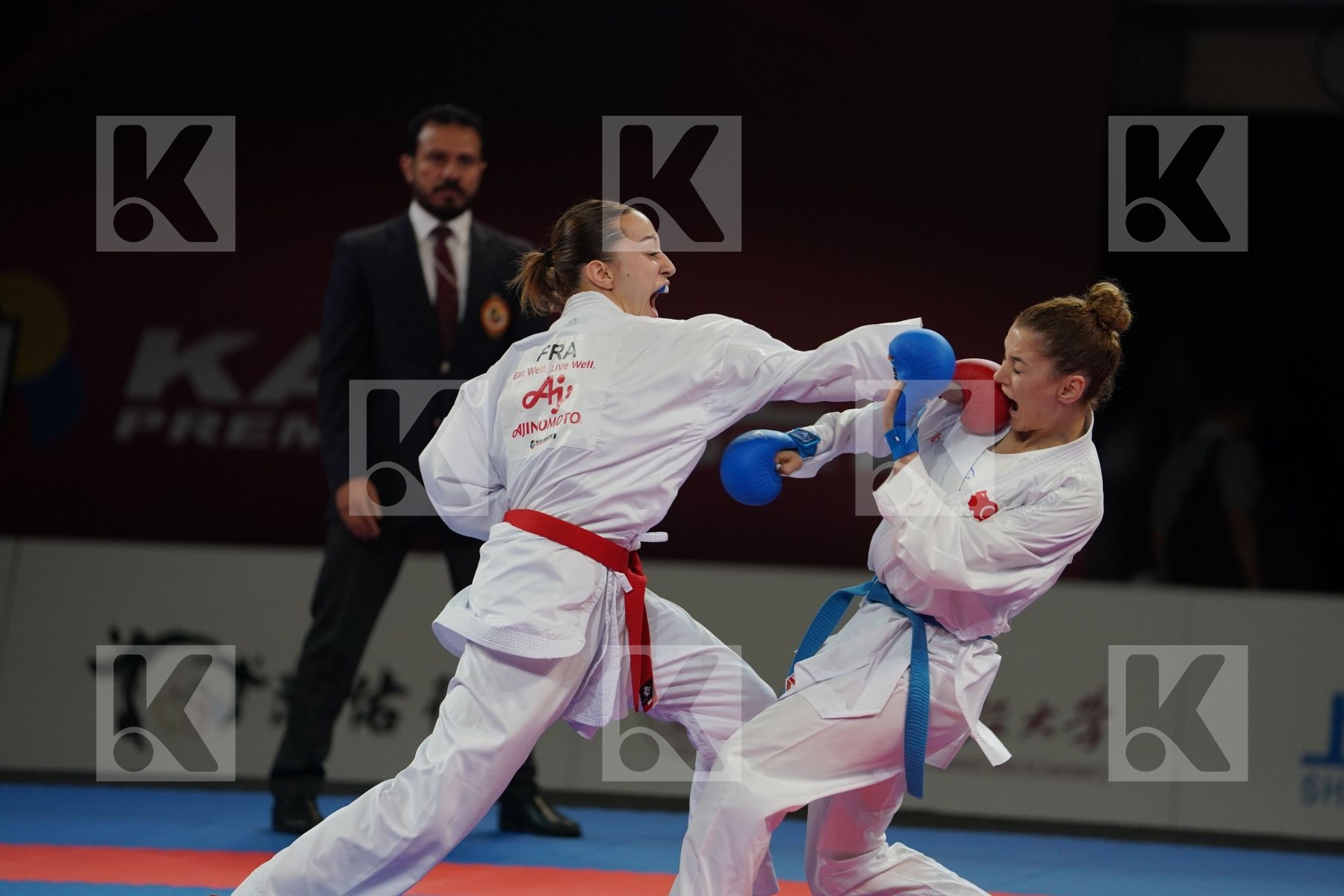 OUIHADDADENE SABRINA (FRANCE) vs YAKAN TUBA (TURKEY) in Senior Kumite -55 Kg - Bronze bout