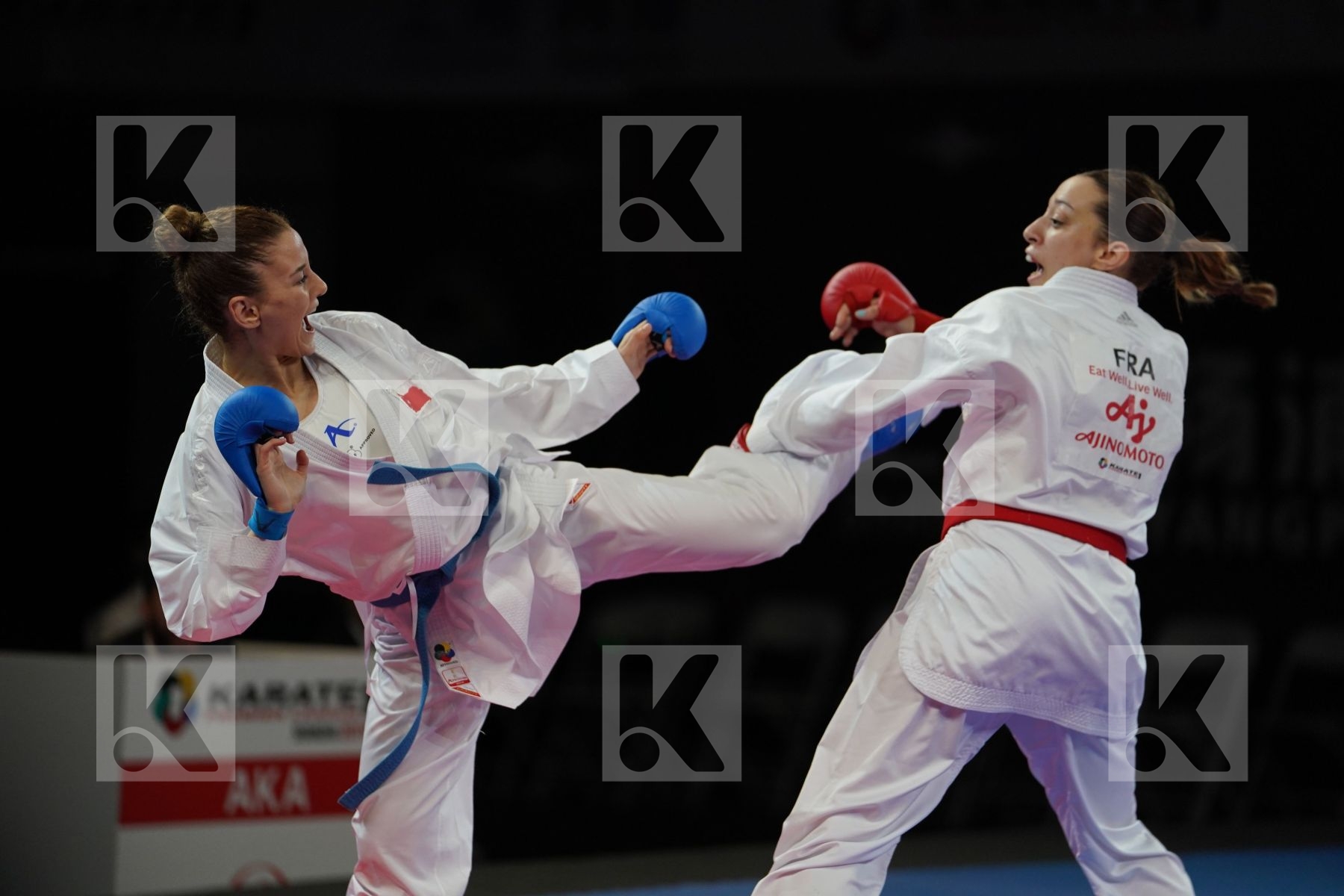 OUIHADDADENE SABRINA (FRANCE) vs YAKAN TUBA (TURKEY) in Senior Kumite -55 Kg - Bronze bout