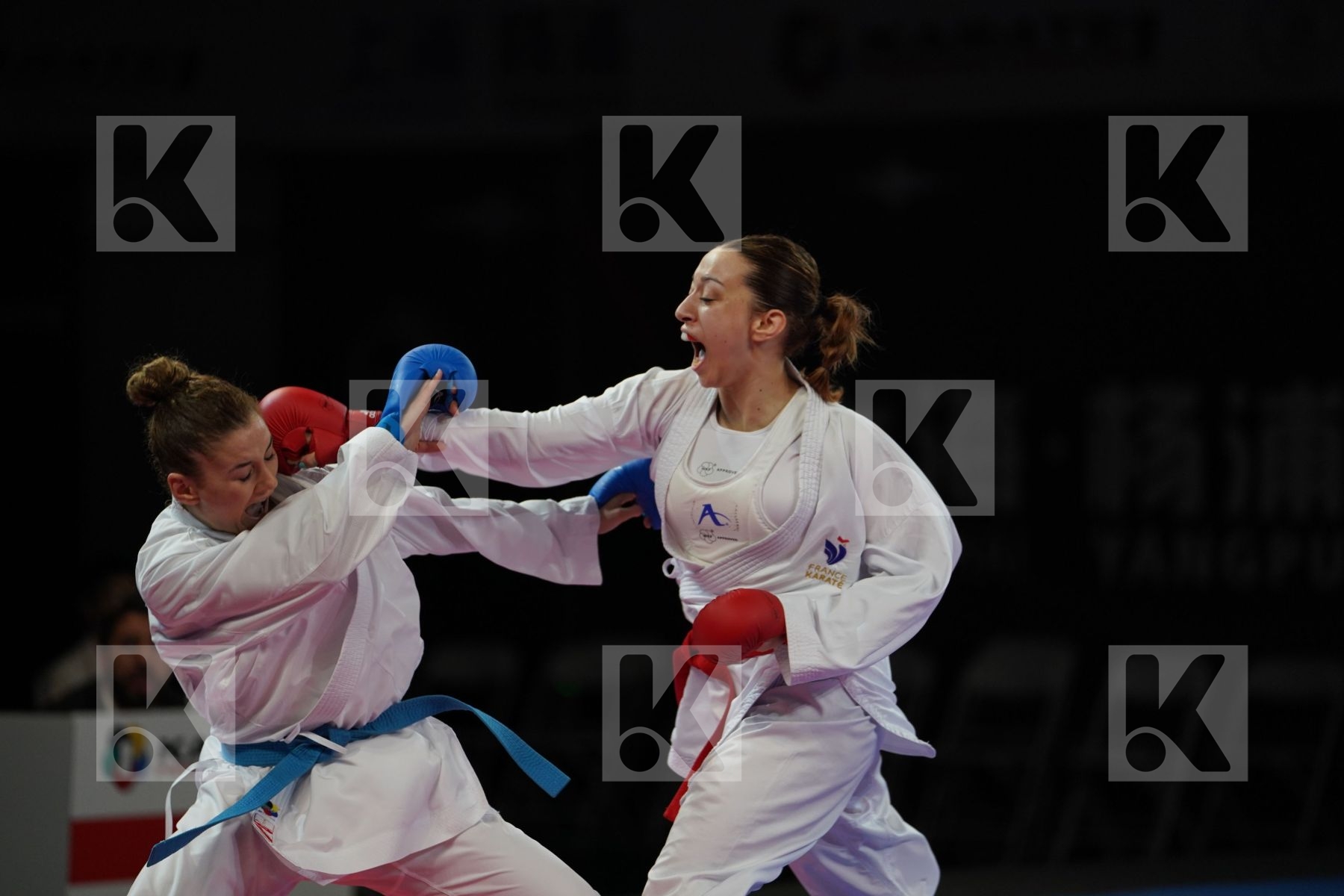 OUIHADDADENE SABRINA (FRANCE) vs YAKAN TUBA (TURKEY) in Senior Kumite -55 Kg - Bronze bout