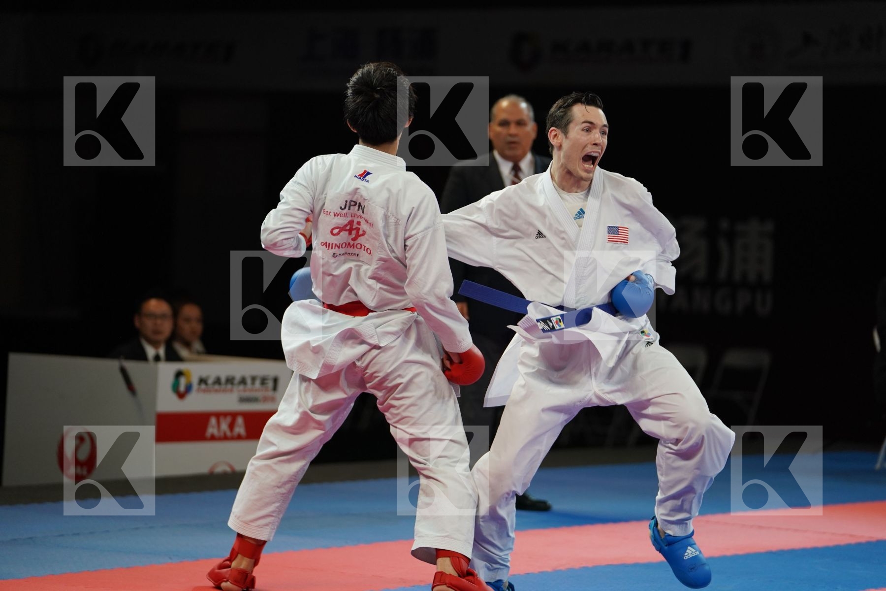 SAKIYAMA YUSEI (JAPAN) vs SCOTT THOMAS (USA) in Senior Kumite -75 Kg - Bronze bout
