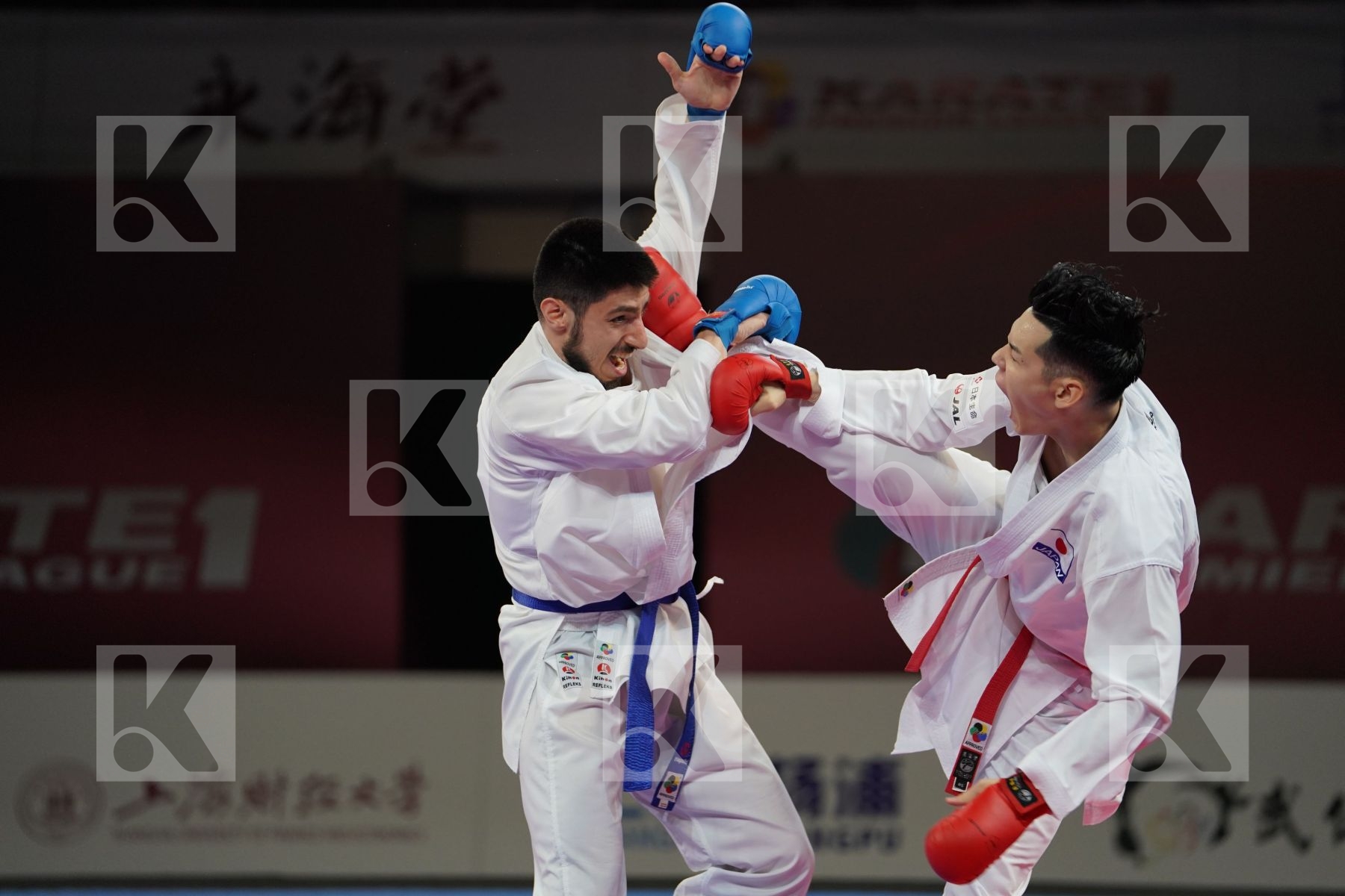 NISHIMURA KEN (JAPAN) vs ELTEMUR ERMAN (TURKEY) in Senior Kumite -75 Kg - Bronze bout