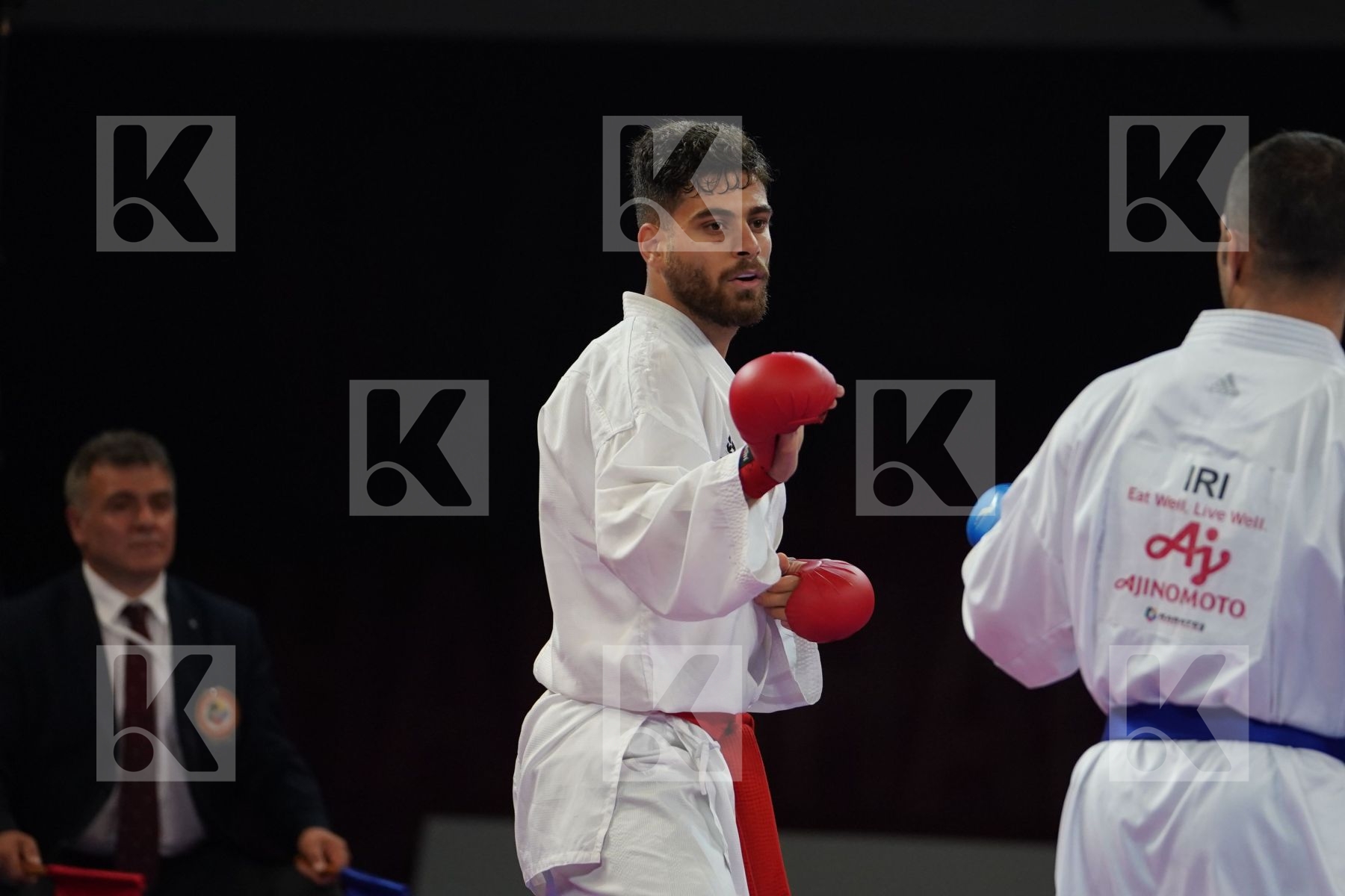 KHODABAKHSHI MAHDI (ISLAMIC REPUBLIC OF IRAN) vs POORSHAB ZABIOLLAH (ISLAMIC REPUBLIC OF IRAN) in Senior Kumite -84 Kg - Bronze bout