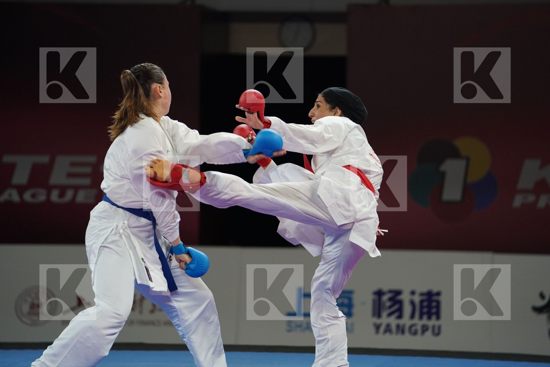 ABBASALI HAMIDEH (ISLAMIC REPUBLIC OF IRAN) vs FERRACUTI CLIO (ITALY) in Senior Kumite 68+ Kg - Bronze bout