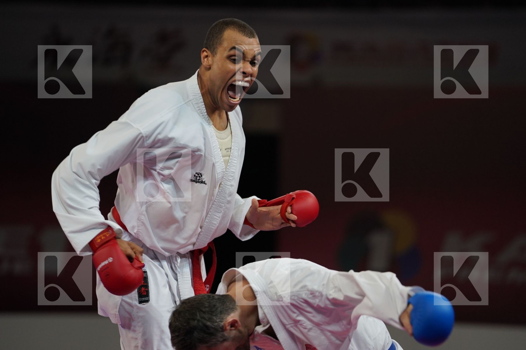 LARDY TYRON-DARNELL (NETHERLANDS) vs ARKANIA GOGITA (GEORGIA) in Senior Kumite 84+ Kg - Bronze bout