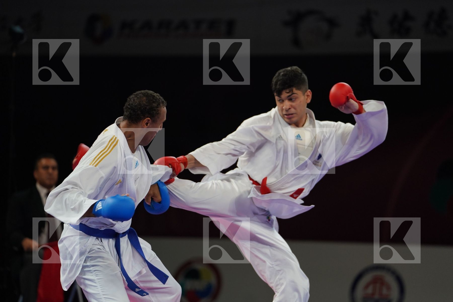 FILALI MEHDI (FRANCE) vs HORNE JONATHAN (GERMANY) in Senior Kumite 84+ Kg - Bronze bout