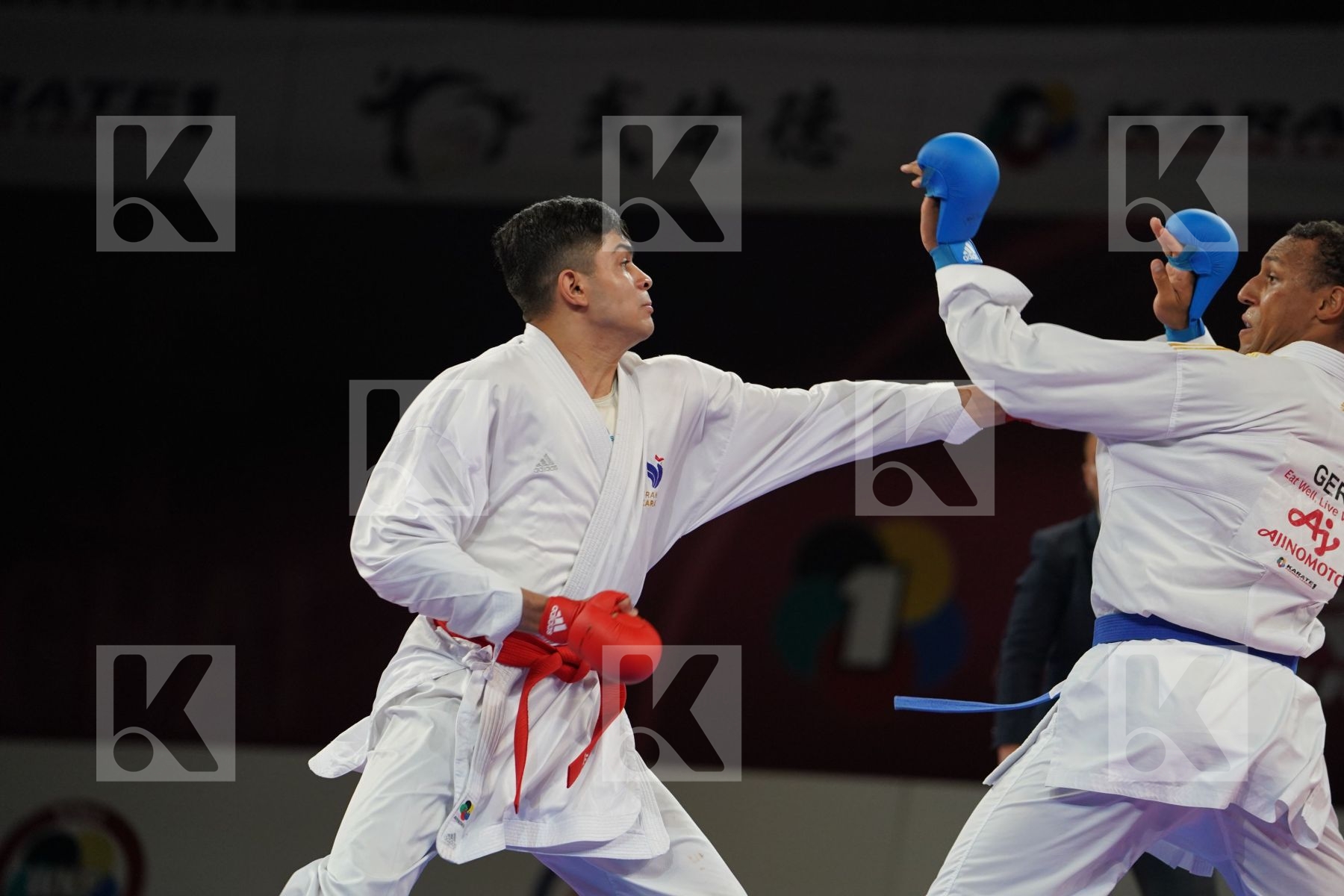 FILALI MEHDI (FRANCE) vs HORNE JONATHAN (GERMANY) in Senior Kumite 84+ Kg - Bronze bout