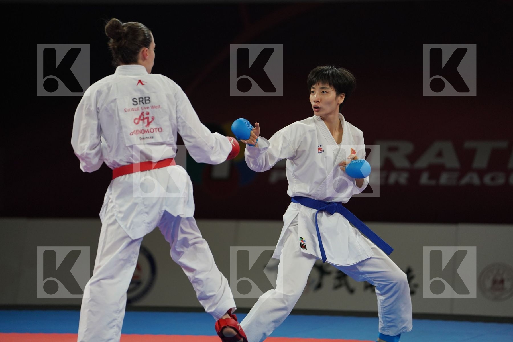 PREKOVIC JOVANA (SERBIA) vs YIN XIAOYAN (PEOPLES REPUBLIC OF CHINA) in Senior Kumite -61 Kg - Gold bout