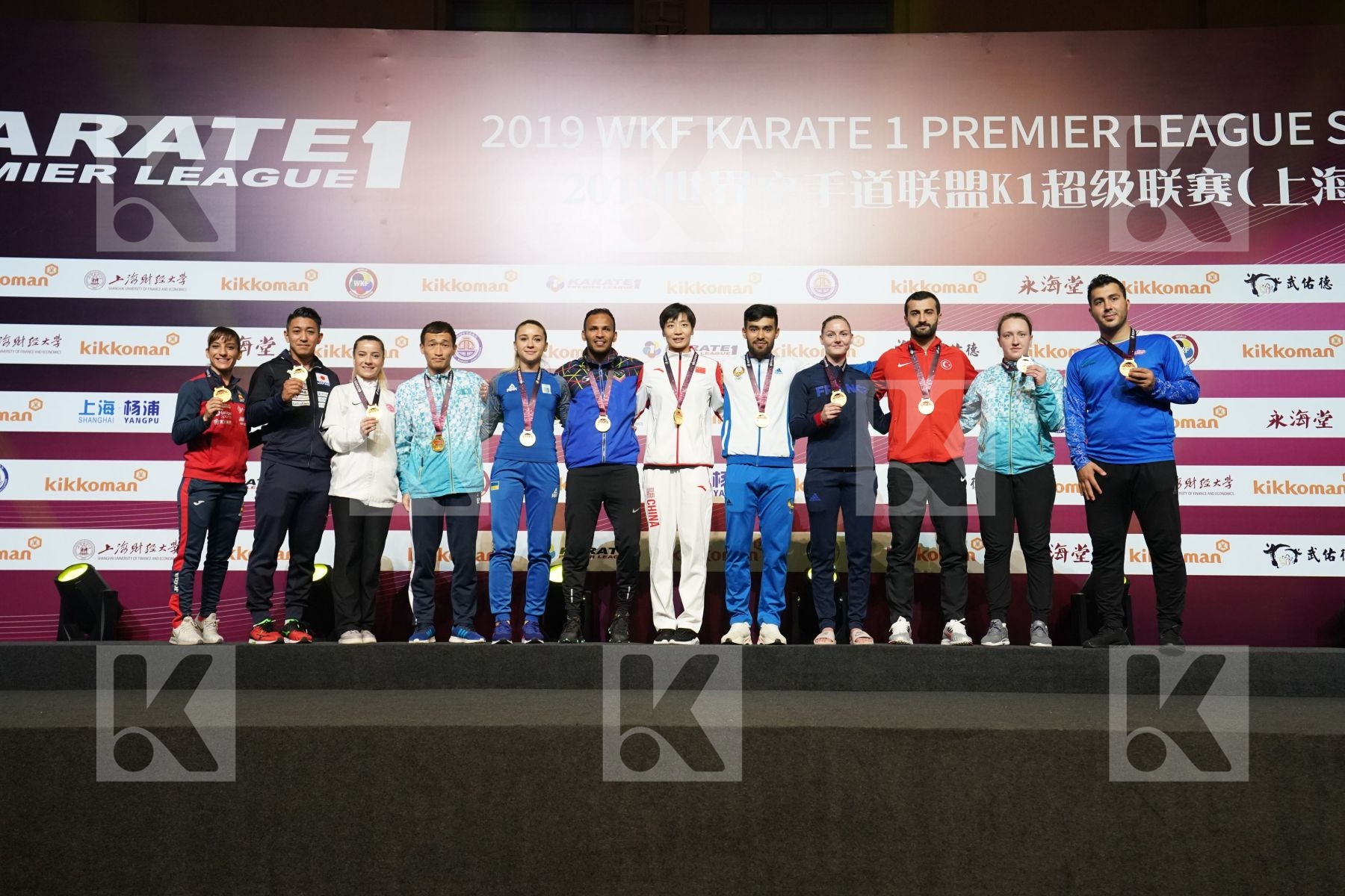 All gold medalist during podium ceremony