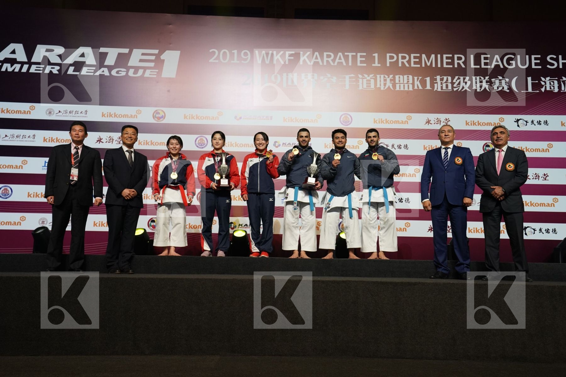 All gold medalist during podium ceremony