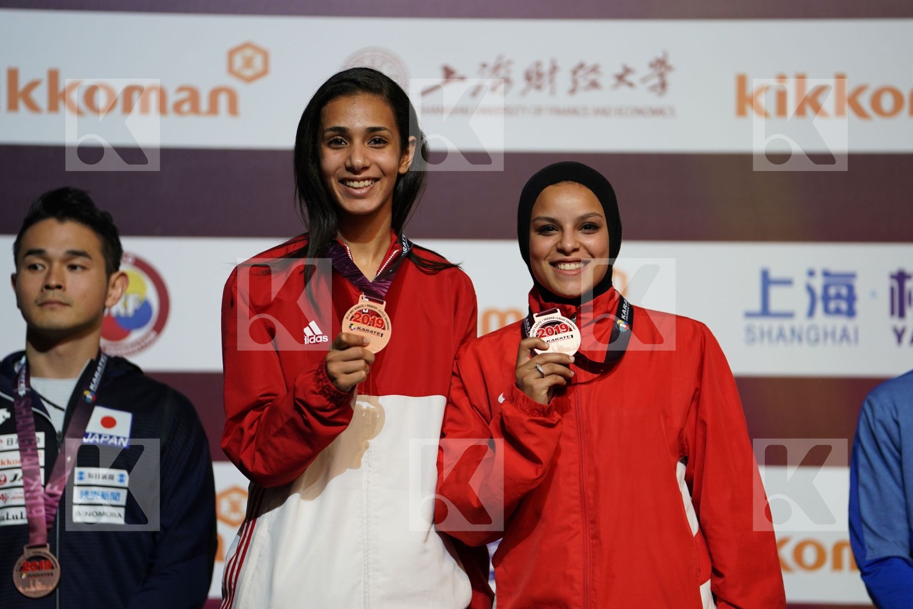 SALAMA REEM AHMED (EGYPT), SAYED RADWA (EGYPT) during podium ceremony
