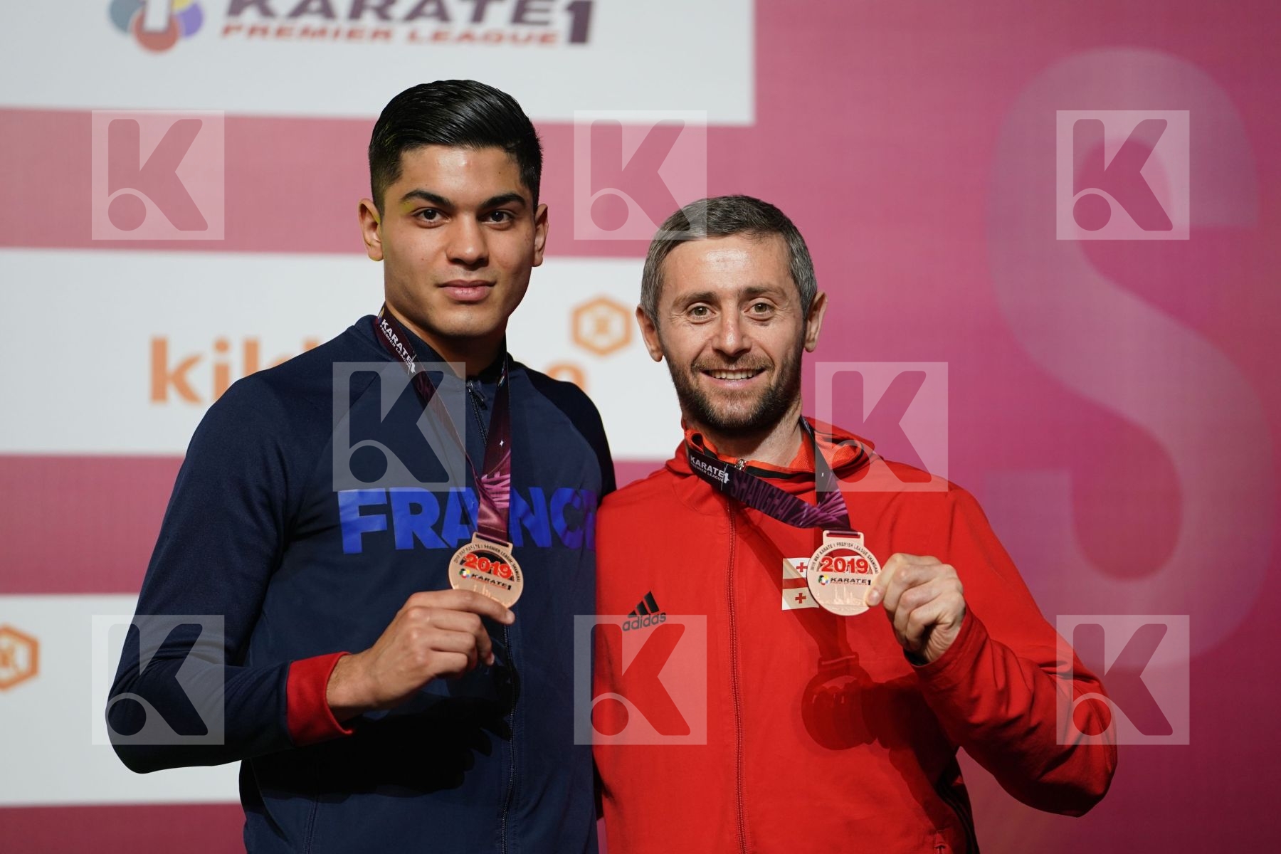 ARKANIA GOGITA (GEORGIA), FILALI MEHDI (FRANCE) during podium ceremony