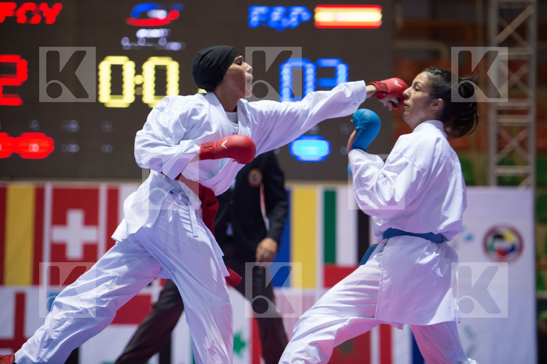 -68 kg Aly Aya Egypt final kumite Spain Vizcaino Gonzalez Cristi