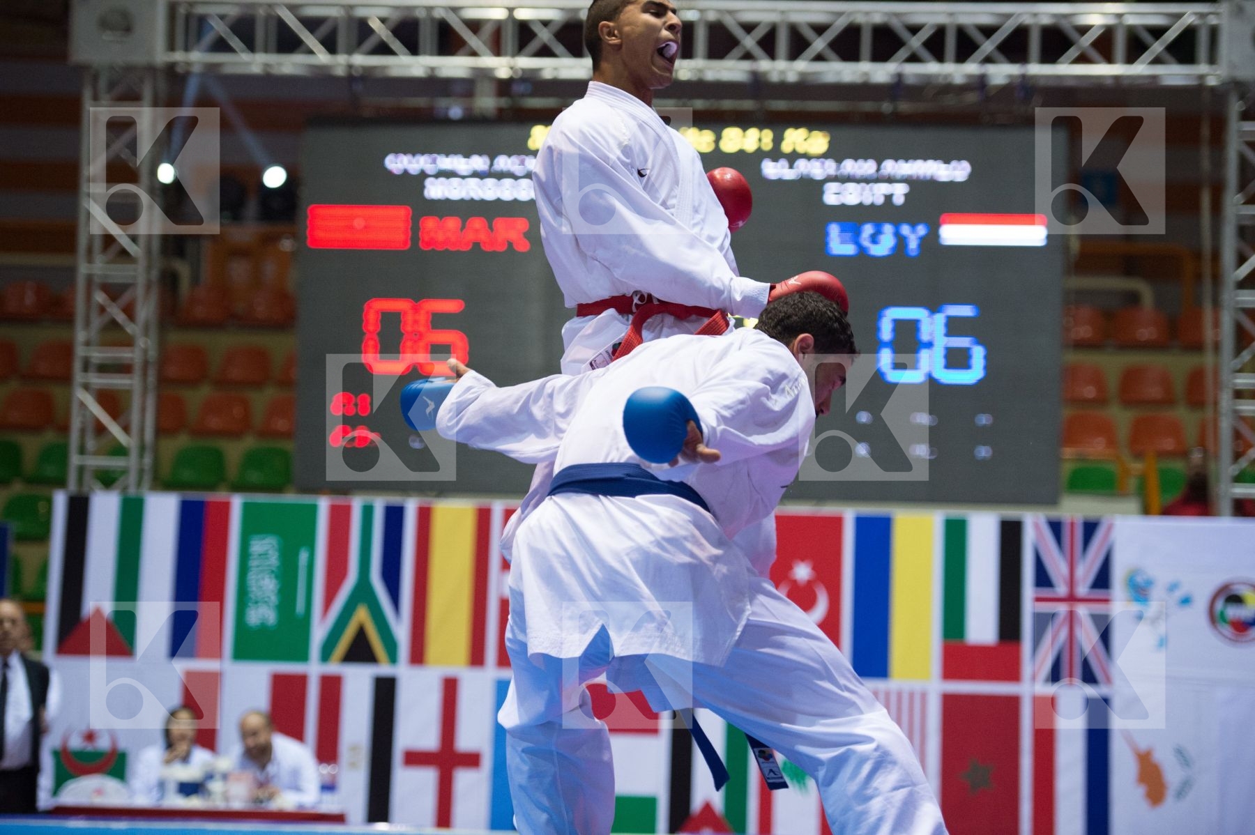 84+ kg Egypt Elasfar Ahmed final kumite Morocco Ouchen Achraf