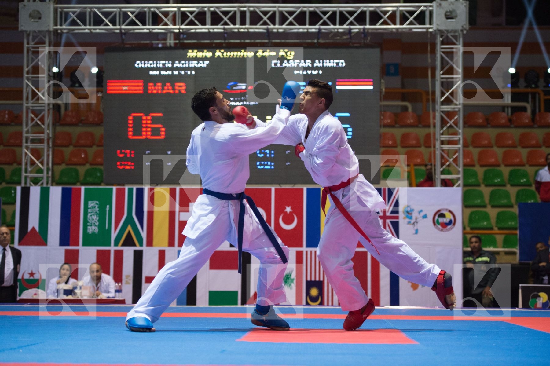 84+ kg Egypt Elasfar Ahmed final kumite Morocco Ouchen Achraf