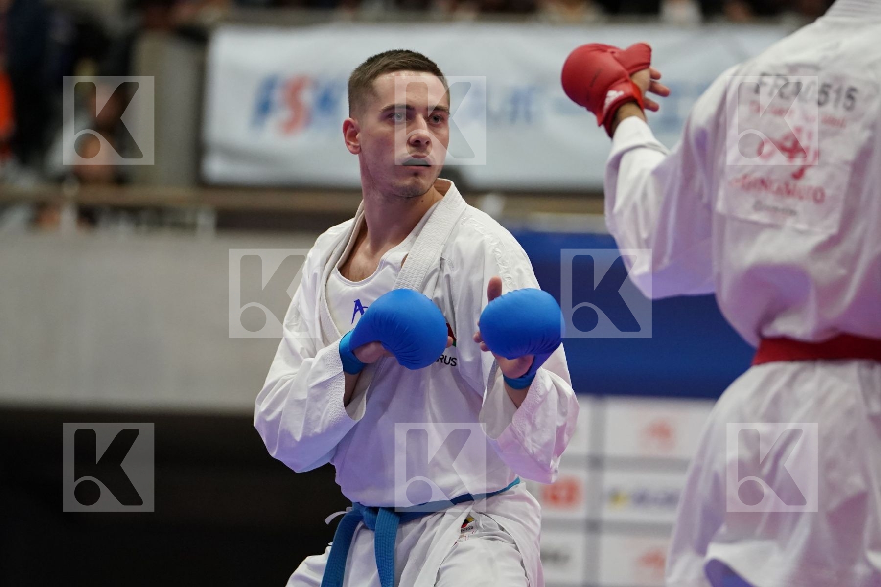 KLOUZ ILYES (FRANCE) VS VODCHITS ALIAKSEI (BELARUS) in Senior Kumite 84+ Kg - Bronze bout