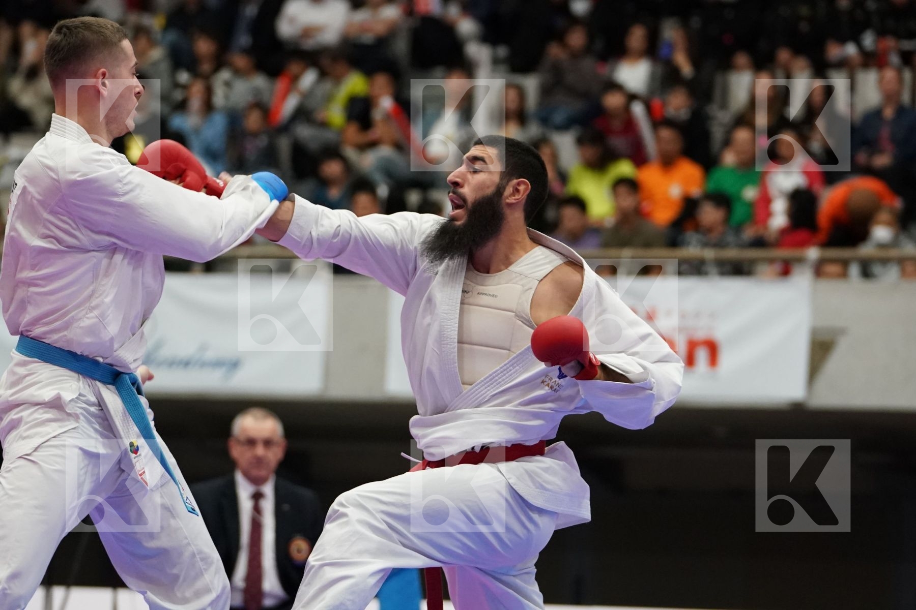 KLOUZ ILYES (FRANCE) VS VODCHITS ALIAKSEI (BELARUS) in Senior Kumite 84+ Kg - Bronze bout
