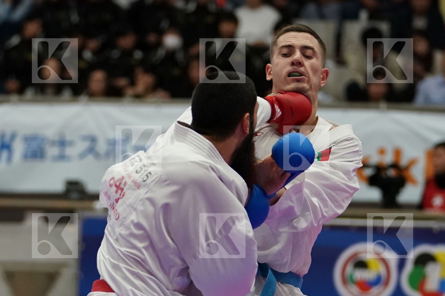 KLOUZ ILYES (FRANCE) VS VODCHITS ALIAKSEI (BELARUS) in Senior Kumite 84+ Kg - Bronze bout