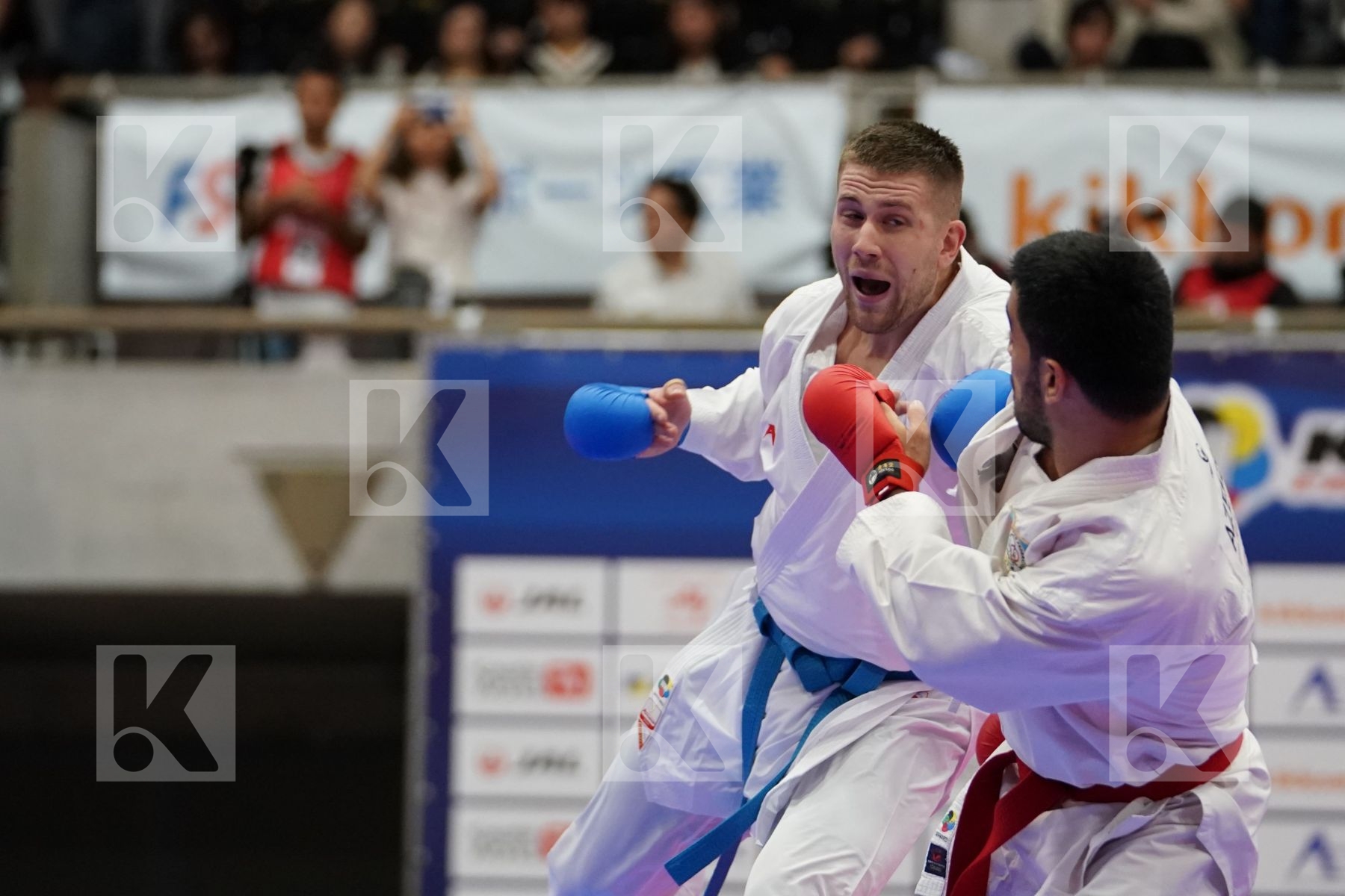 GURBANLI ASIMAN (AZE) VS MOLNAR DANIEL (HUNGARY) in Senior Kumite 84+ Kg - Bronze bout