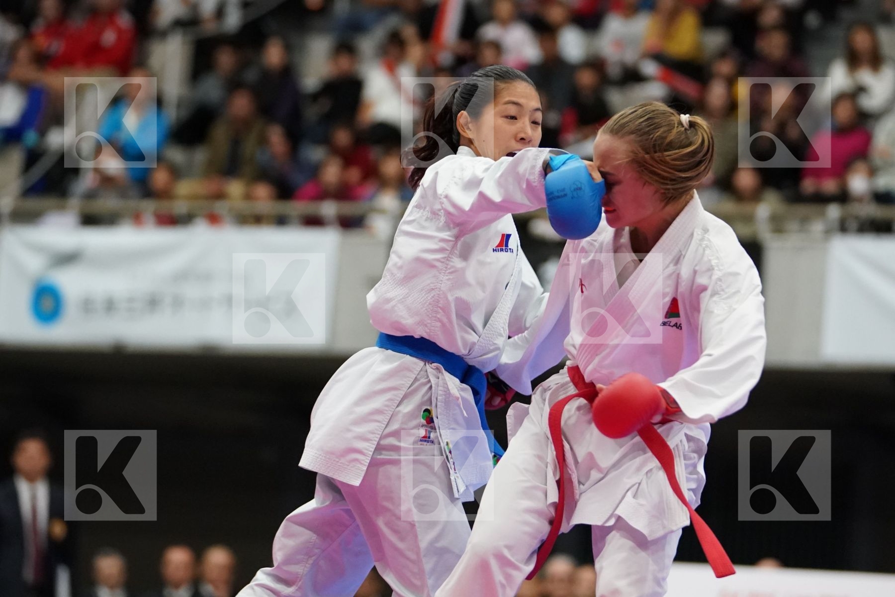KOULINKOVITCH MARYIA (BELARUS) VS TADANO AYAKA (JAPAN) in Senior Kumite -50 Kg - Bronze bout