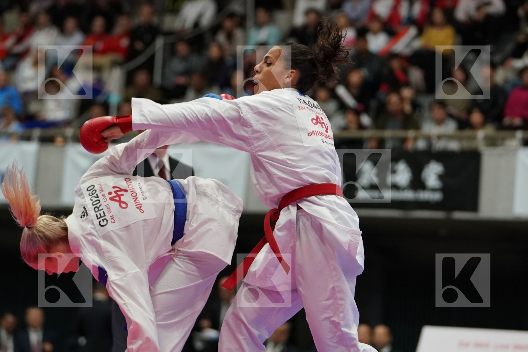 BUSA LORENA (ITALY) VS BITSCH JANA (GERMANY) in Senior Kumite -55 Kg - Bronze bout