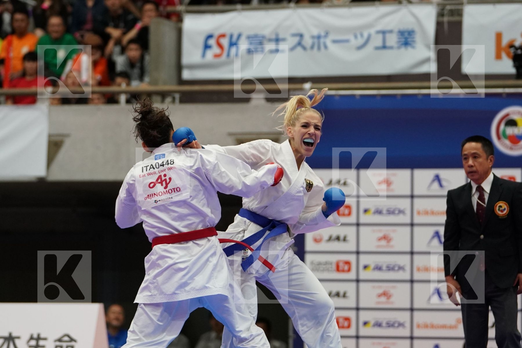 BUSA LORENA (ITALY) VS BITSCH JANA (GERMANY) in Senior Kumite -55 Kg - Bronze bout