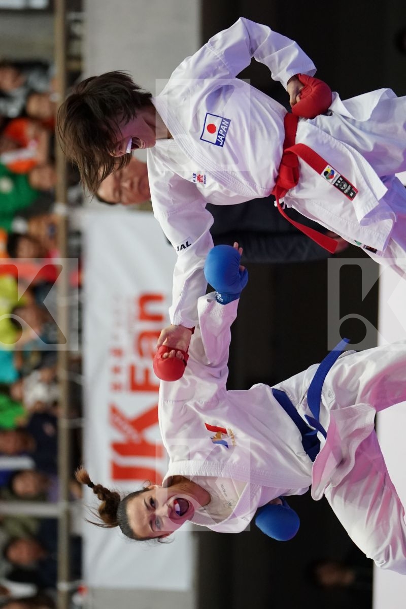 YAMADA SARA (JAPAN) VS OUIHADDADENE SABRINA (FRANCE) in Senior Kumite -55 Kg - Bronze bout