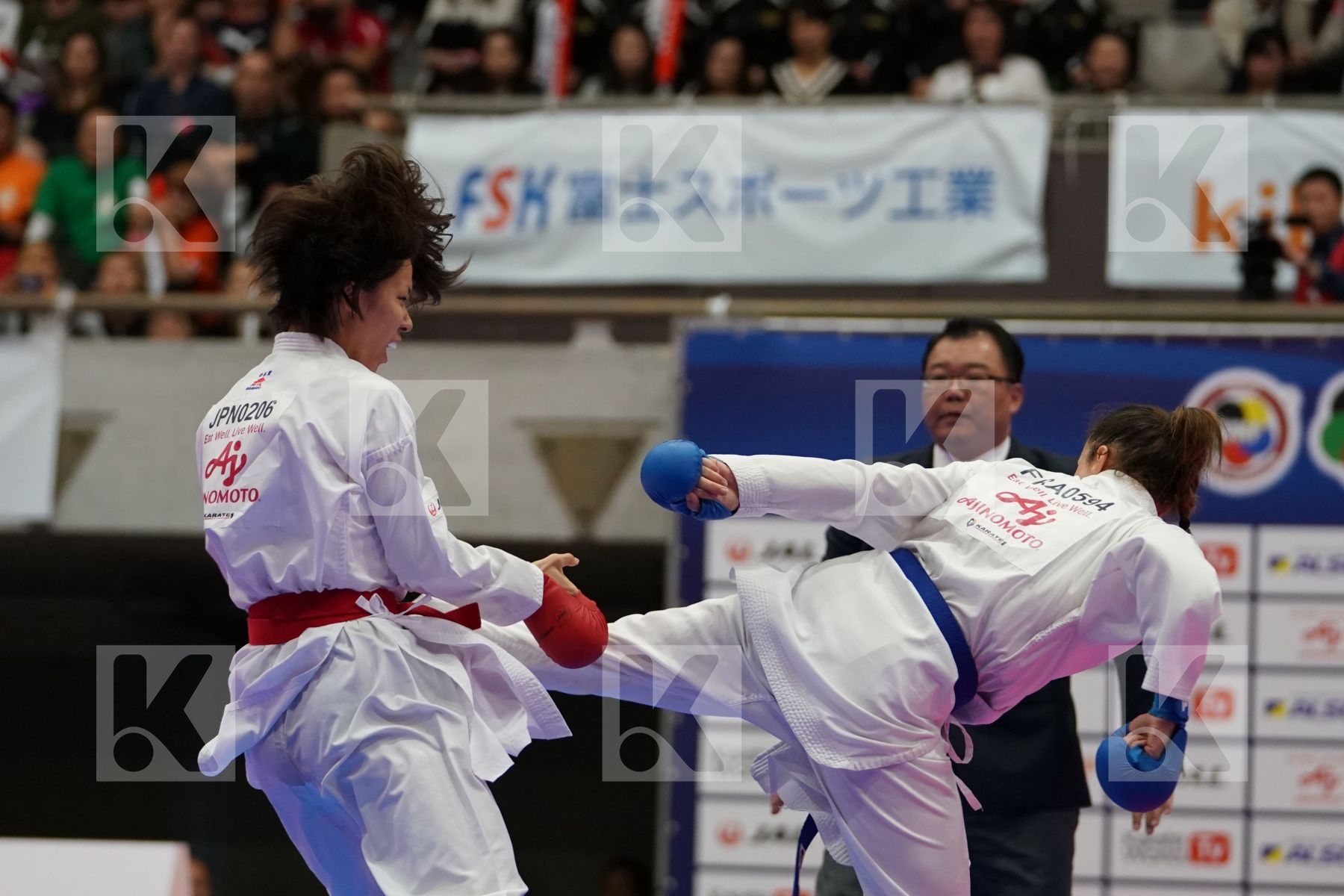 YAMADA SARA (JAPAN) VS OUIHADDADENE SABRINA (FRANCE) in Senior Kumite -55 Kg - Bronze bout