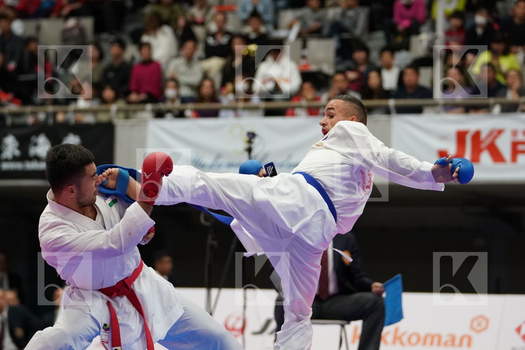 UZAKOV IKBOLJON (UZBEKISTAN) VS DACOSTA STEVEN (FRANCE) in Senior Kumite -67 Kg - Bronze bout