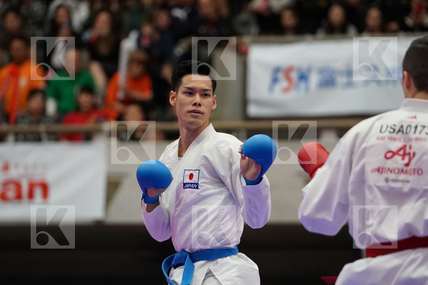 SCOTT THOMAS (USA) VS NISHIMURA KEN (JAPAN) in Senior Kumite Ð 75 Kg - Bronze bout