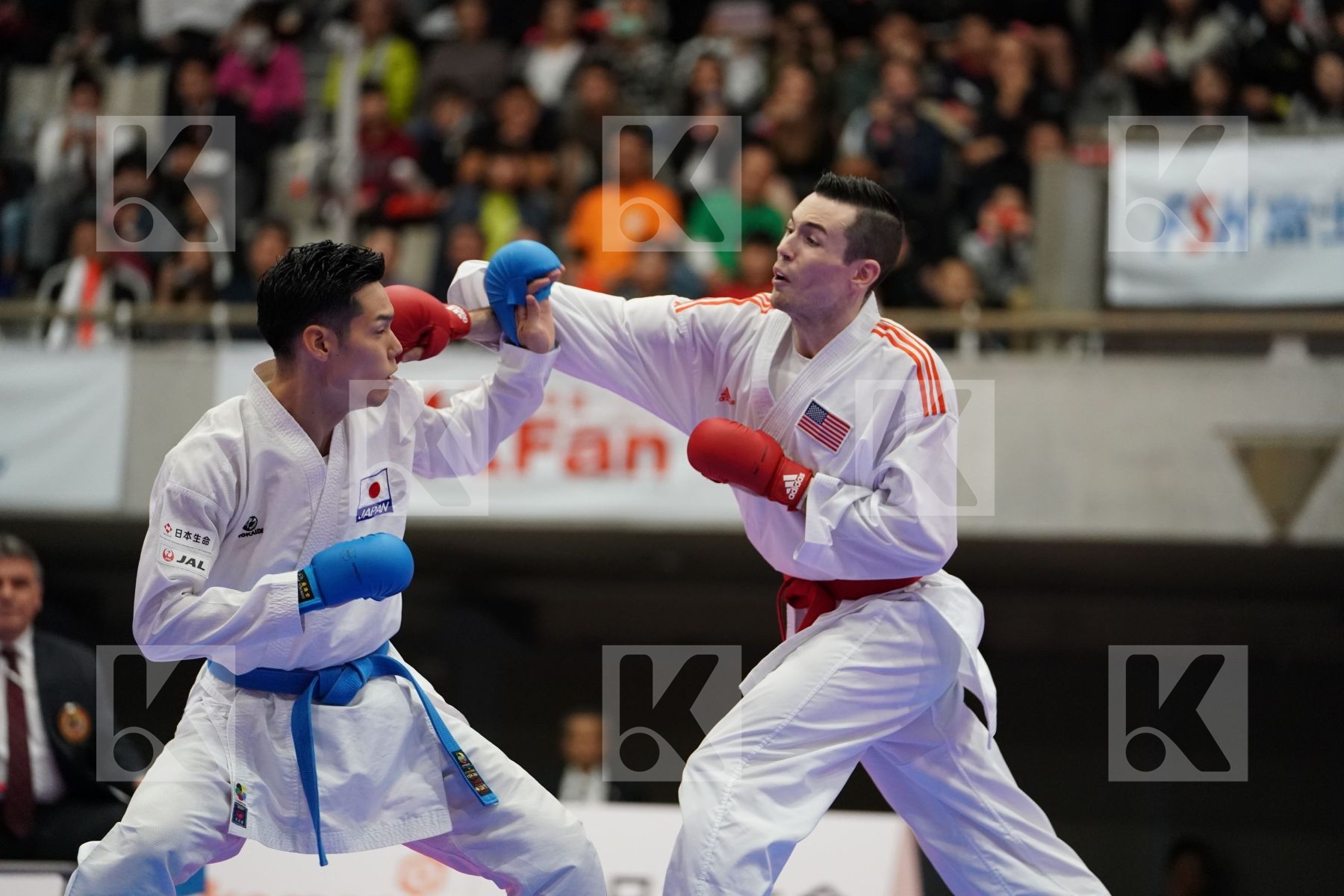 SCOTT THOMAS (USA) VS NISHIMURA KEN (JAPAN) in Senior Kumite Ð 75 Kg - Bronze bout