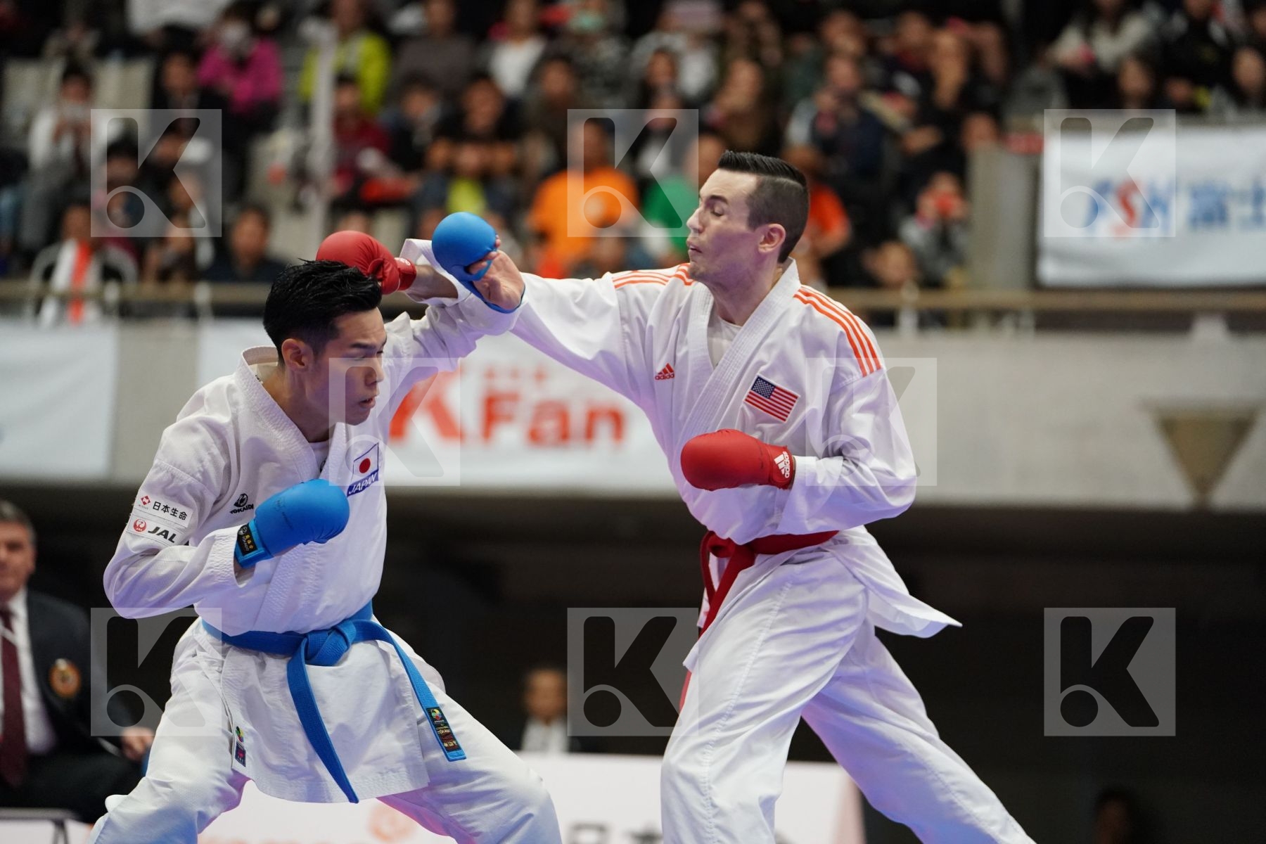 SCOTT THOMAS (USA) VS NISHIMURA KEN (JAPAN) in Senior Kumite Ð 75 Kg - Bronze bout