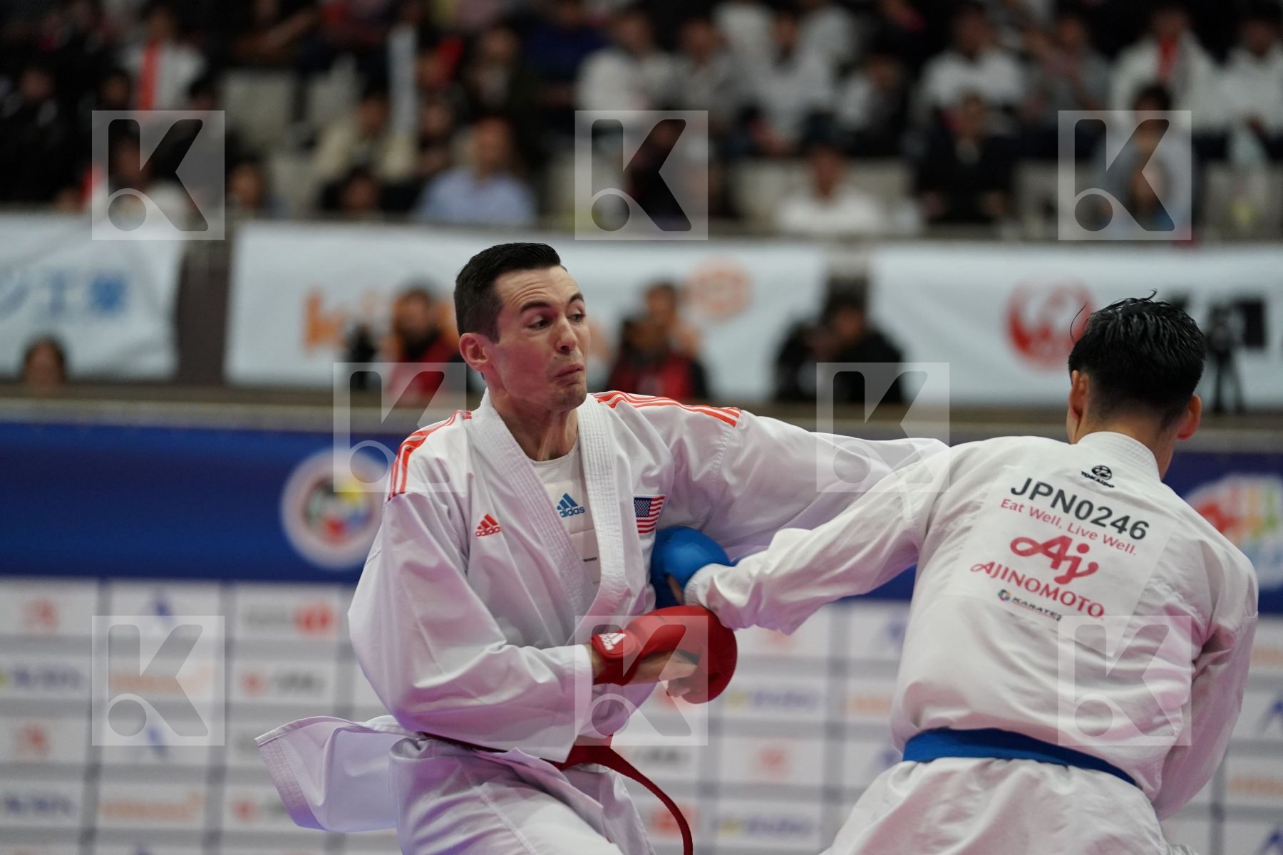 SCOTT THOMAS (USA) VS NISHIMURA KEN (JAPAN) in Senior Kumite Ð 75 Kg - Bronze bout