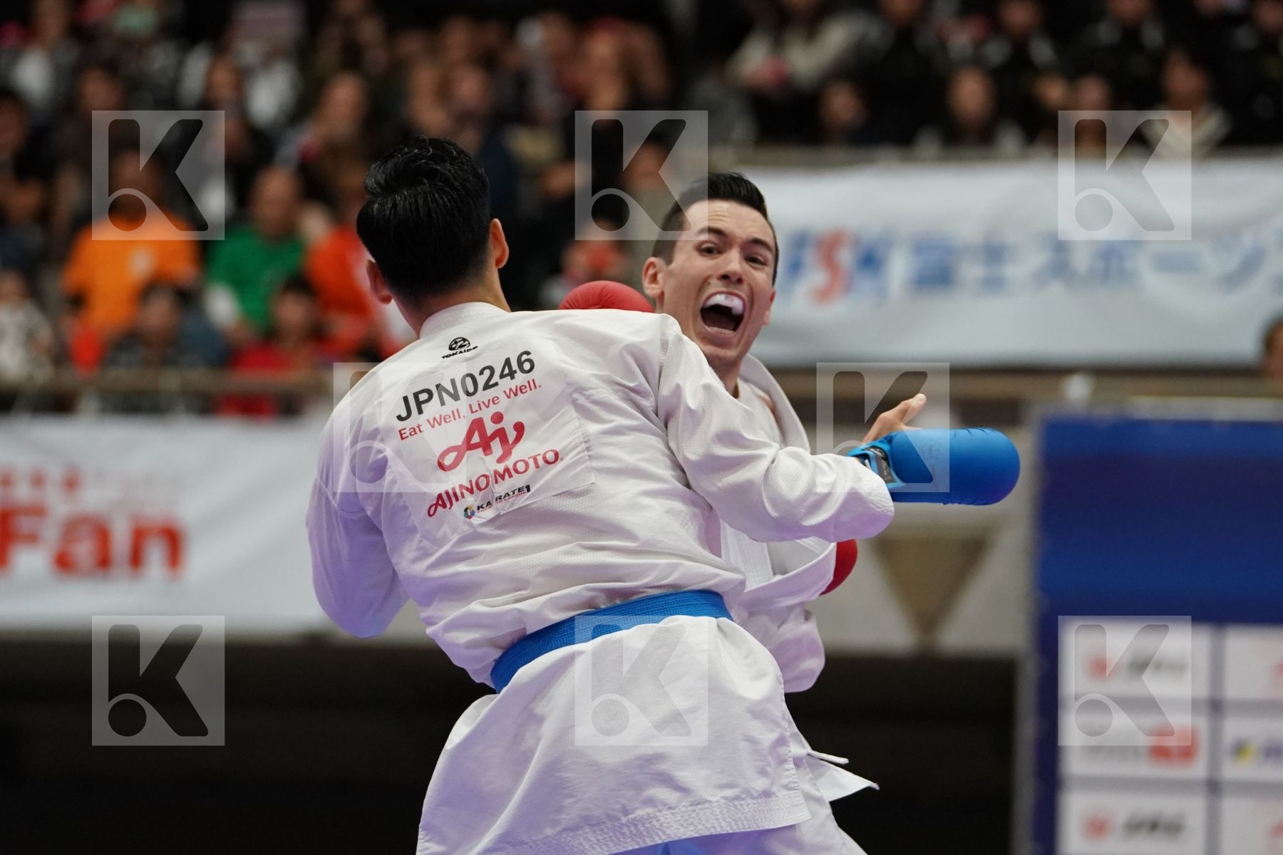 SCOTT THOMAS (USA) VS NISHIMURA KEN (JAPAN) in Senior Kumite Ð 75 Kg - Bronze bout