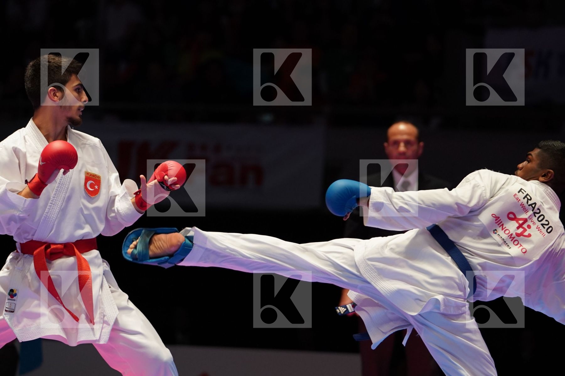 SAMDAN ERAY (TURKEY) VS KANAGASINGAM KAJITH (FRANCE) in Senior Kumite -60 Kg - Gold bout