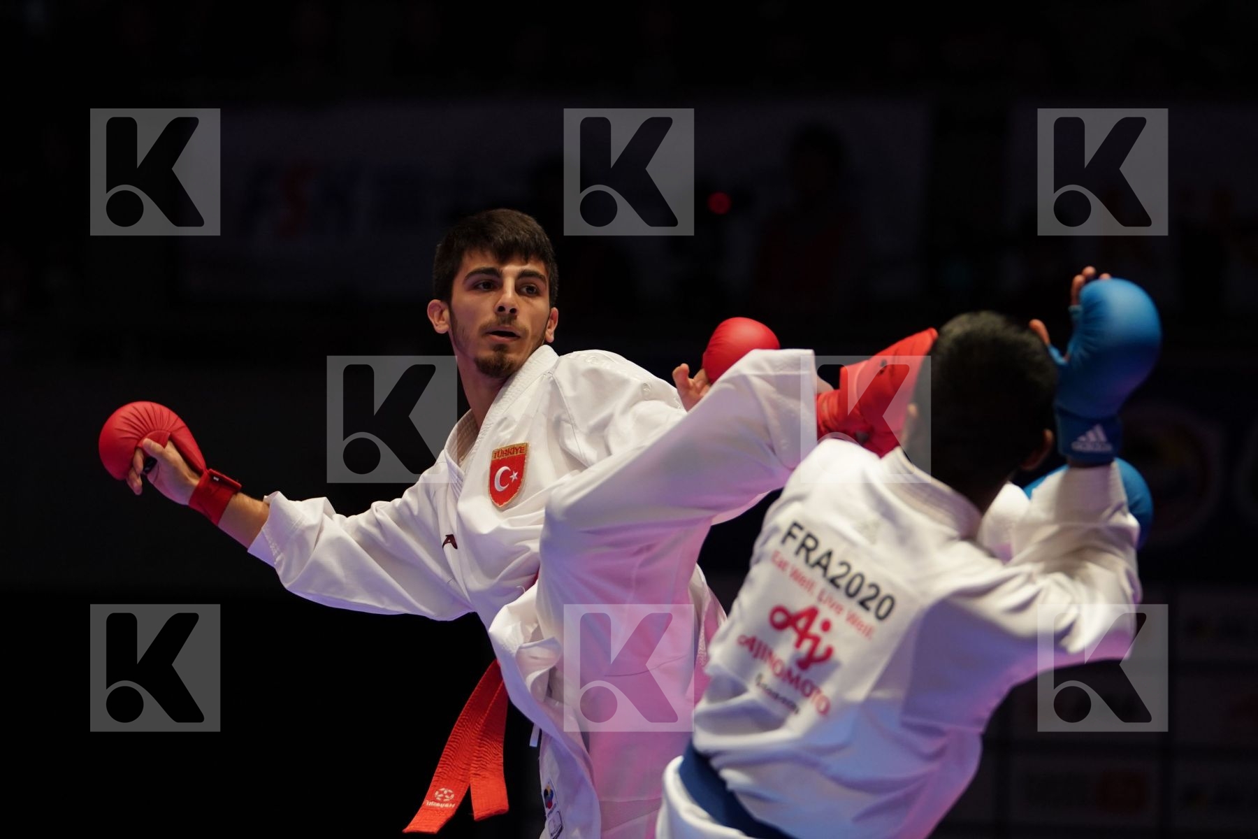 SAMDAN ERAY (TURKEY) VS KANAGASINGAM KAJITH (FRANCE) in Senior Kumite -60 Kg - Gold bout