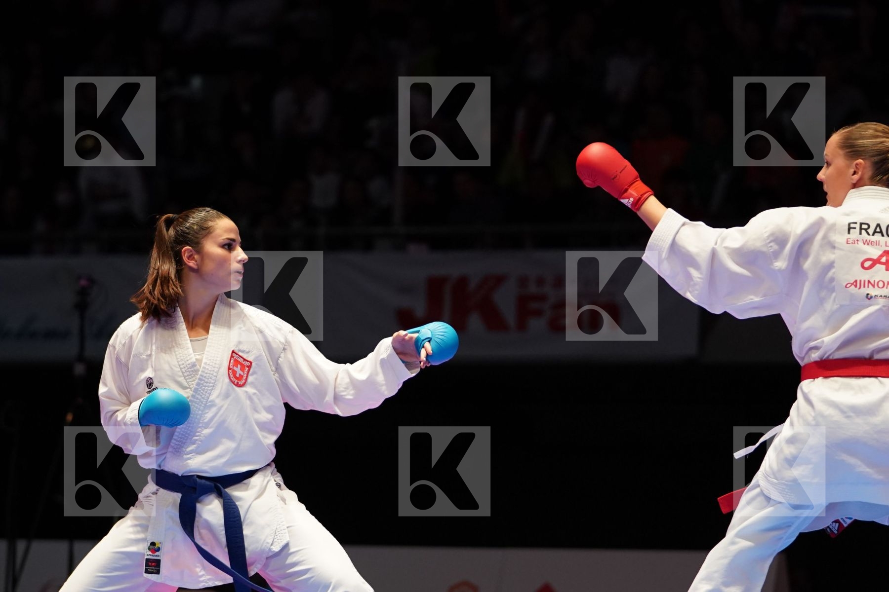 AGIER ALIZEE (FRANCE) VS QUIRICI ELENA (SWITZERLAND) in Senior Kumite Ð 68 Kg - Gold bout