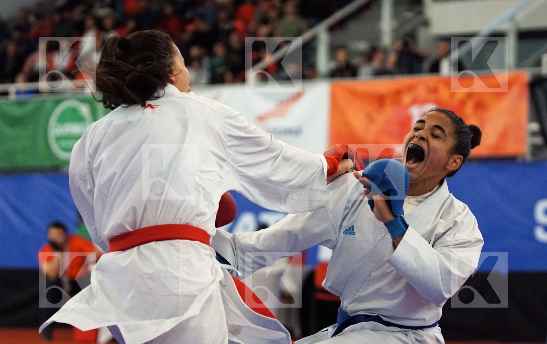 JUMAA HAYA (CANADA) vs HEURTAULT LEILA (FRANCE) in Senior Kumite Ð 61 Kg - Gold bout
