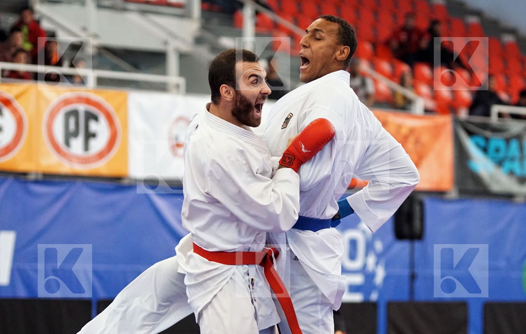 KAPTAN RIDVAN (TURKEY) vs HORNE JONATHAN (GERMANY) in Senior Kumite 84+ Kg - Gold bout