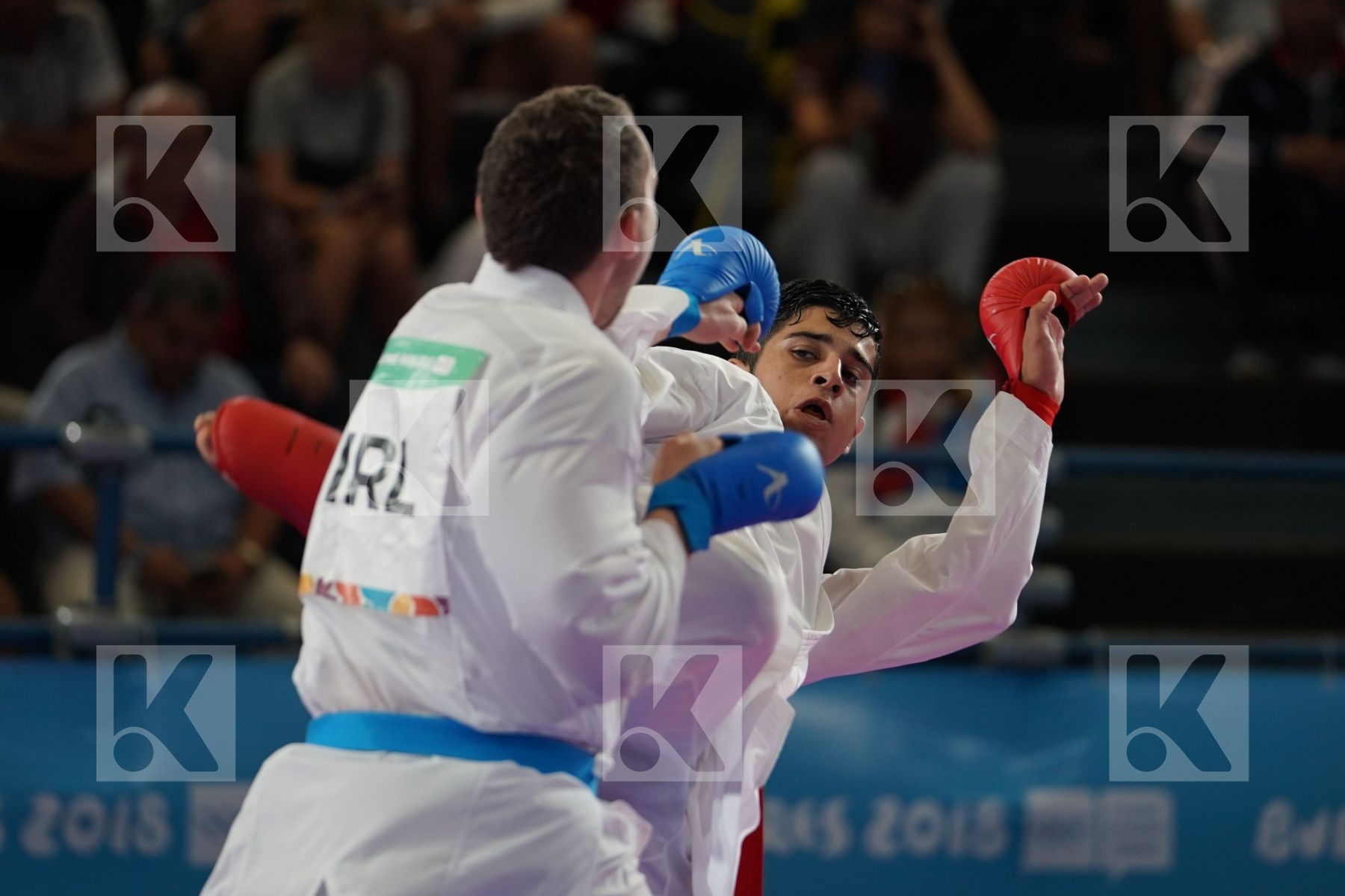 NAVID MOHAMMADI (IRAN) vs SEAN MC CARTHY CREAN (IRELAND) in Senior Kumite 68+ Kg - Qualification