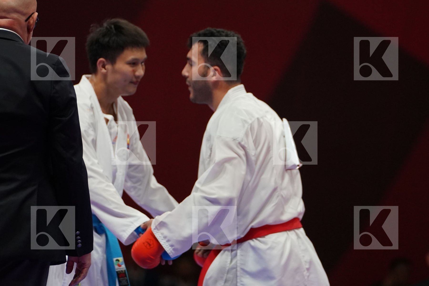 SAJAD GANJZADEH (ISLAMIC REPUBLIC OF IRAN) vs MINH PHUNG NGUYEN (VIETNAM) in Senior Kumite 68+ Kg - podium ceremony