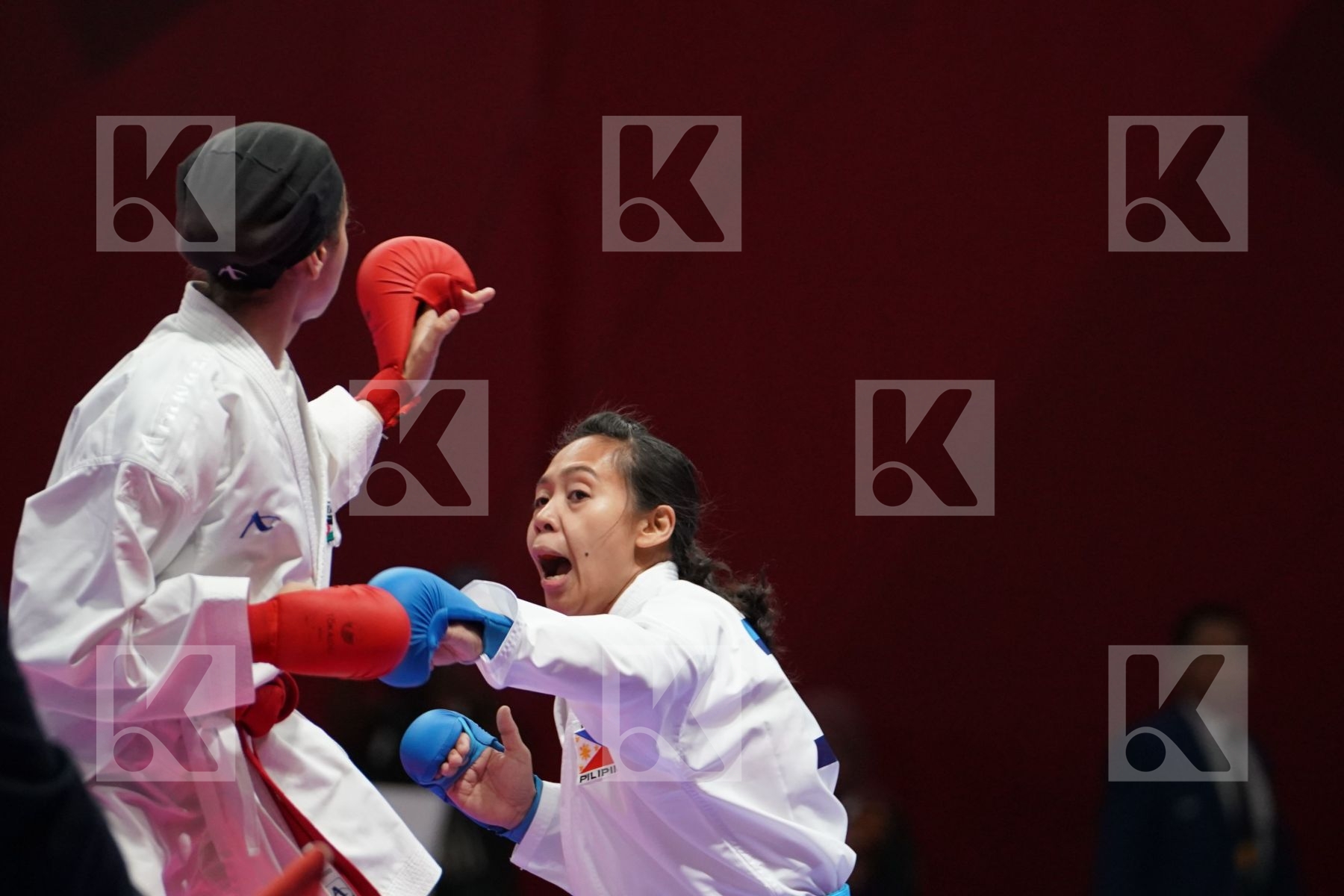 FATIMA ALSHAWABKEH (JORDAN) vs MAE SORIANO (PHILIPPINES) in Senior Kumite -55 Kg - Qualification
